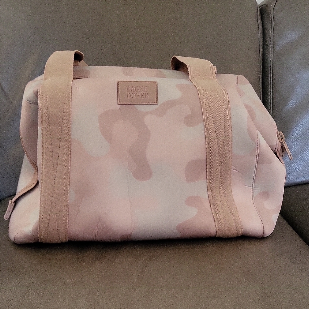 Dagne Dover Pink Camo Landon Neoprene Large Carryall Bag
